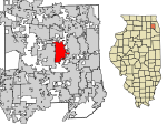 DuPage County Illinois Incorporated and Unincorporated areas Glen Ellyn Highlighted